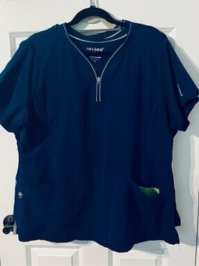healing hands HH360 Navy Blue Scrub Top with White Trim - qty 3